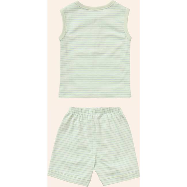 Henley Tank Set, Green Stripes - Mixed Apparel Set - 3