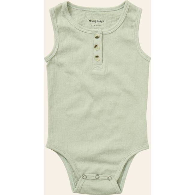 Henley Tank Onesie, Green