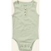 Henley Tank Onesie, Green - Onesies - 1 - thumbnail
