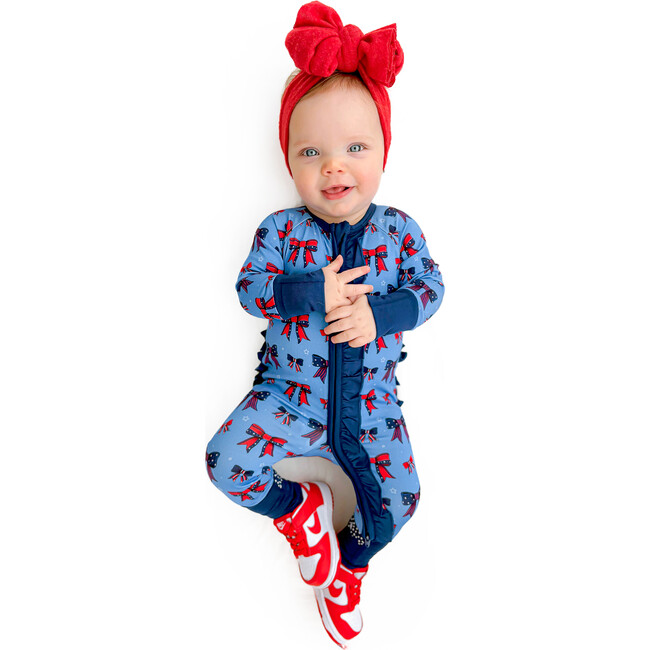 America the Bowtiful Ruffle Footie Snoozer