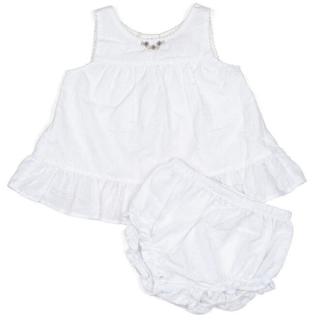 Zoe Set, Ivory Swiss Dot