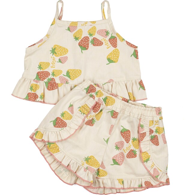 Ruffle Short Set, Strawberries