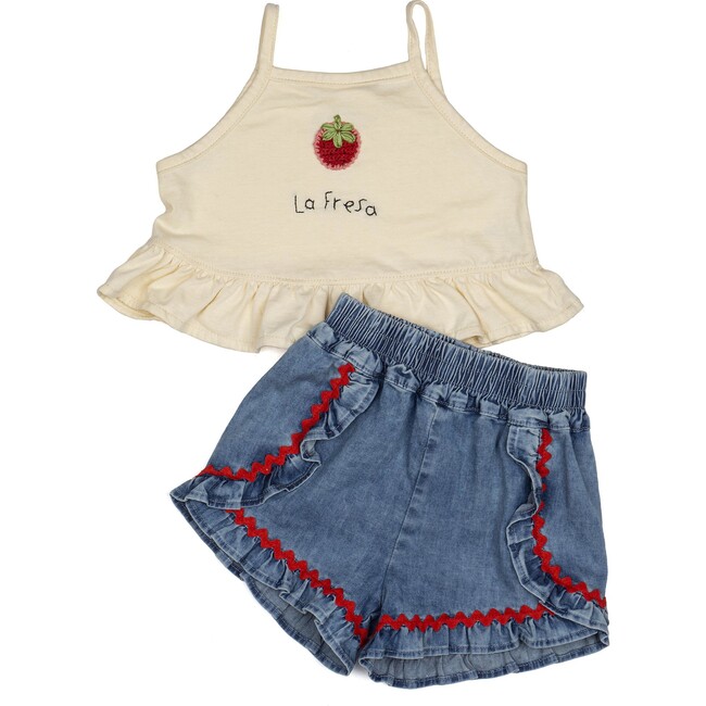 Ruffle Short Set, La Fresa Denim