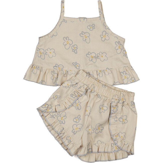 Ruffle Short Set, Retro Bloom