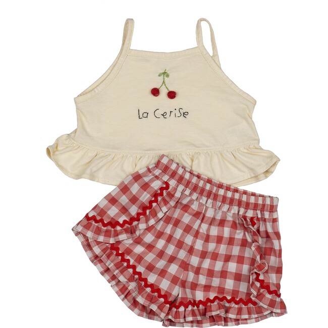 Ruffle Short Set, La Cerise