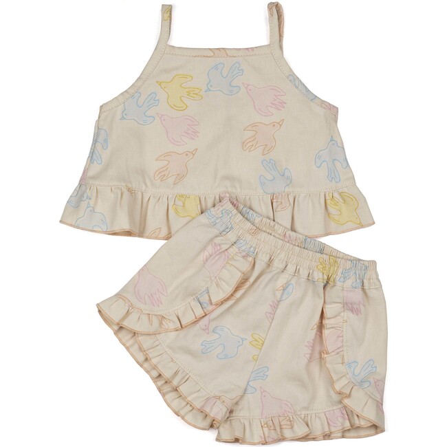 Ruffle Short Set, Birdsong