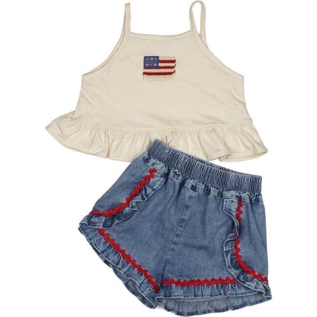 Ruffle Short Set, American Flag