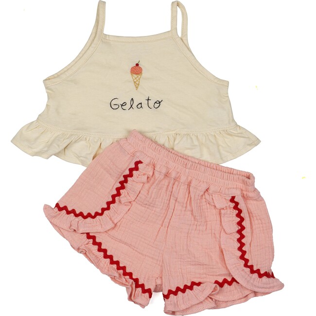 Ruffle Short Set, Gelato
