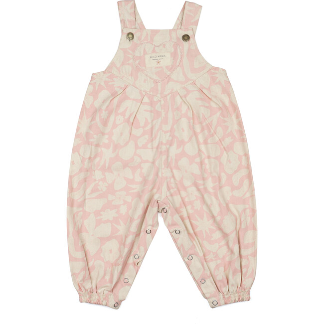Heart Pocket Overalls, Coral Kiss