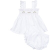 Flutter Smock Set, Ivory Swiss Dot - Mixed Apparel Set - 1 - thumbnail