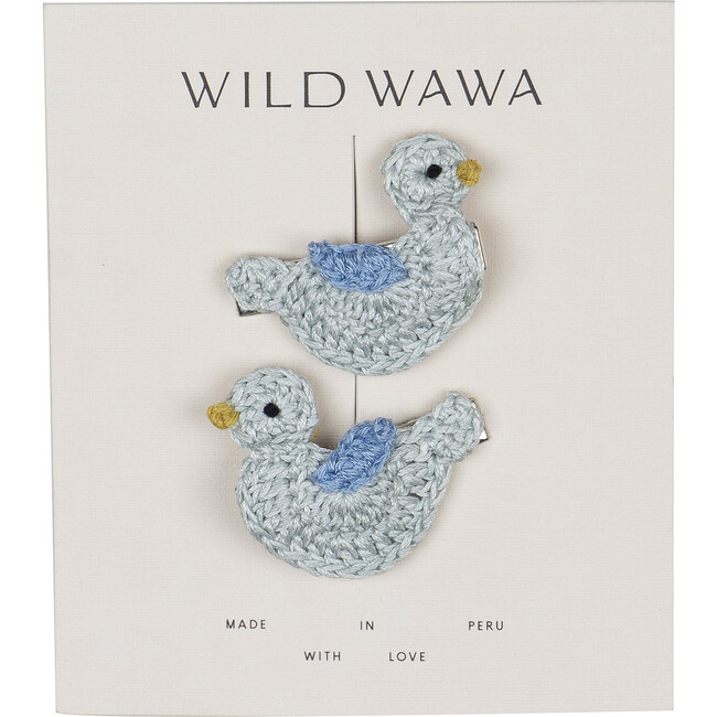 Crochet Clip Set, Blue Bird