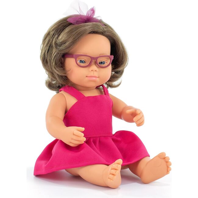My Friends and Me Collection Brunette Baby Girl Doll with Down Syndrome and Glasses- 15"