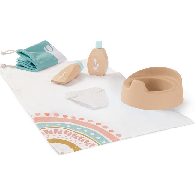 Wooden Care Set Doll Accessory Play Set for Potty Training