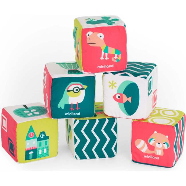 Feel to Learn: Soft Rattle Stacking Cubes 6 Piece Set - Developmental Toys - 2
