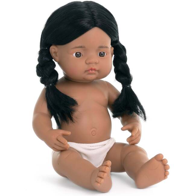 Native American Baby Girl Doll with Long Black Braids - 15'' - Dolls - 1