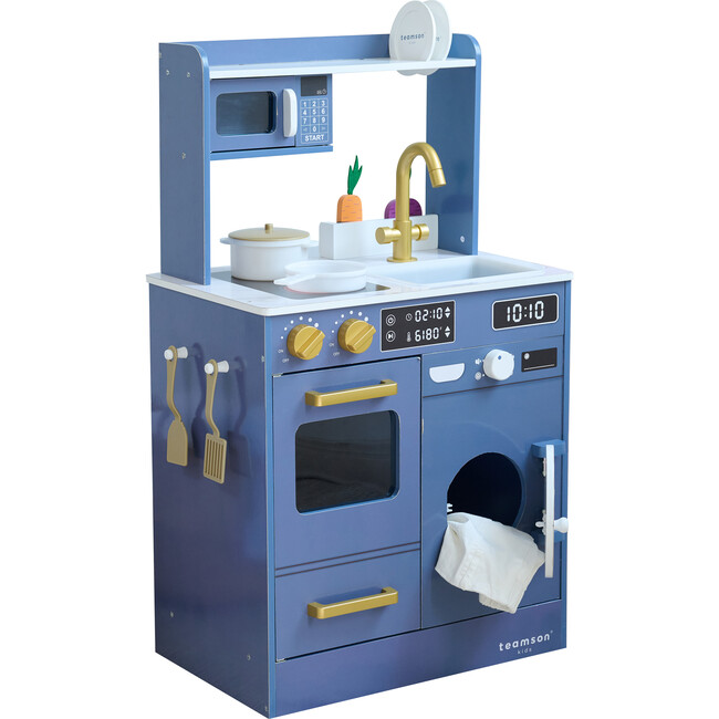 Teamson Kids Little Chef Lake Tahoe Wooden Play Kitchen - Washer & Mini Garden