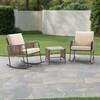Teamson Home Steel Frame Rocking Chair Conversation Set with Rope Accent Outdoor Furniture - Outdoor Home - 2