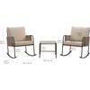 Teamson Home Steel Frame Rocking Chair Conversation Set with Rope Accent Outdoor Furniture - Outdoor Home - 3