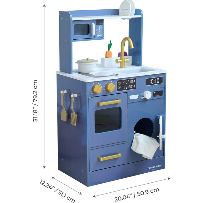 Teamson Kids Little Chef Lake Tahoe Wooden Play Kitchen - Washer & Mini Garden - Play Kitchens - 5