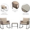 Teamson Home Steel Frame Rocking Chair Conversation Set with Rope Accent Outdoor Furniture - Outdoor Home - 6