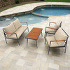 Teamson Home Cushioned Backrest & Wood Armrests Outdoor Conversation Set - Outdoor Home - 2
