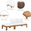 Teamson Home Acacia Modular Outdoor Sofa Set with Convertible Chaise Lounge, Natural Finish - Outdoor Home - 3