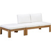 Teamson Home Acacia Modular Outdoor Sofa Set with Convertible Chaise Lounge, Natural Finish - Outdoor Home - 4