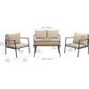 Teamson Home Cushioned Backrest & Wood Armrests Outdoor Conversation Set - Outdoor Home - 6