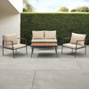 Teamson Home Cushioned Backrest & Wood Armrests Outdoor Conversation Set - Outdoor Home - 7