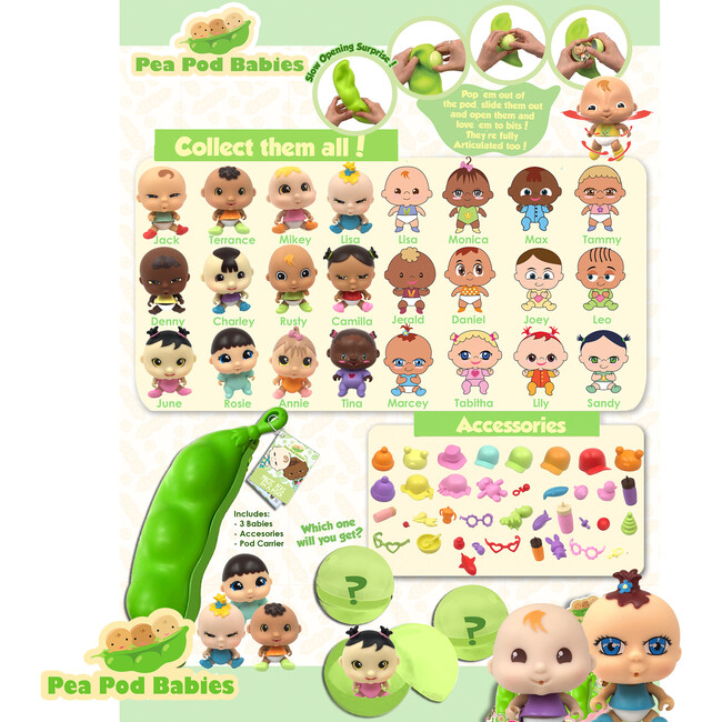 Pea Pod Babies: Collectible Mystery Surpise - 2 Pack - Dolls - 3