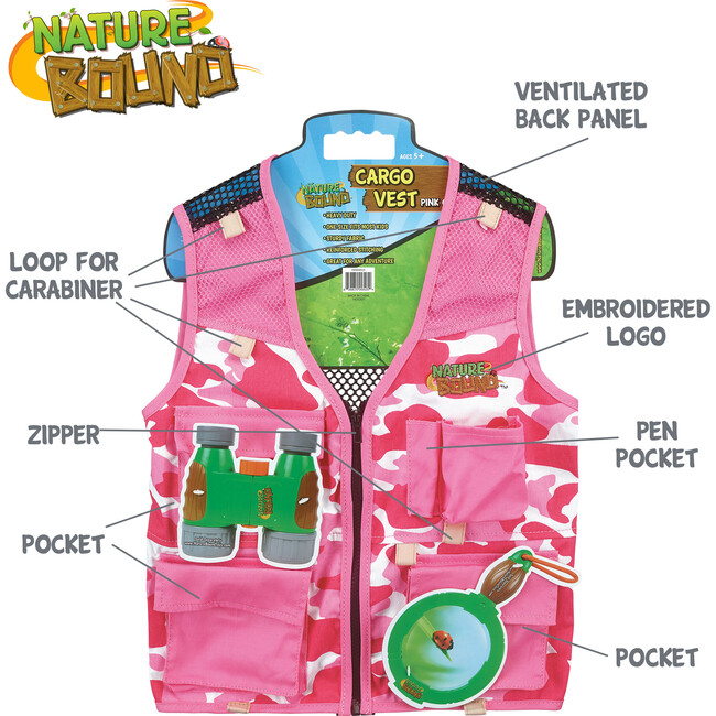 Nature Bound: Cargo Vest - Pink Camo - Outdoor Games - 2