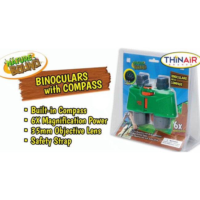 Nature Bound: Binoculars With Compass - Outdoor Games - 2