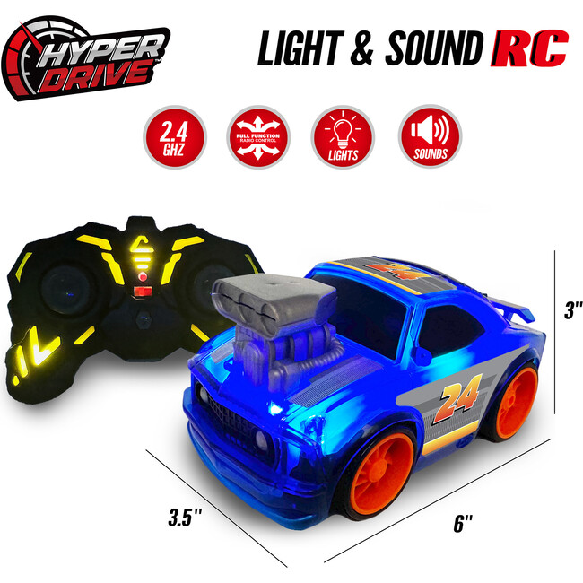 Hyper Drive: Light & Sound RC - Blue - Remote Control - 2