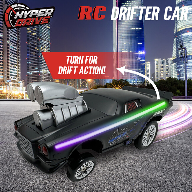 Hyper Drive: RC Drifter Car - Black & Green - Remote Control - 3