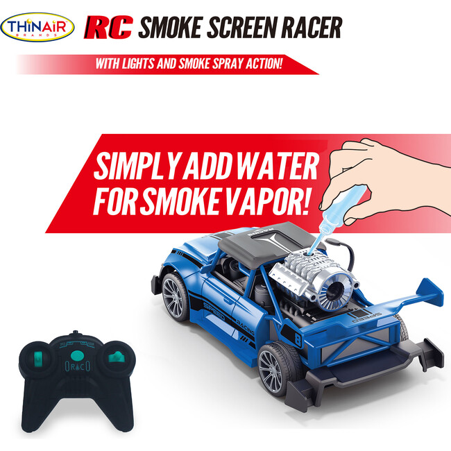 Hyper Drive: RC Smoke Screen Racer - Blue - Remote Control - 4