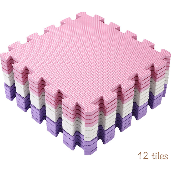Easy Playhouse: Tile Playmat - 12pc - Pk, Pl, Wh - Playmats - 2