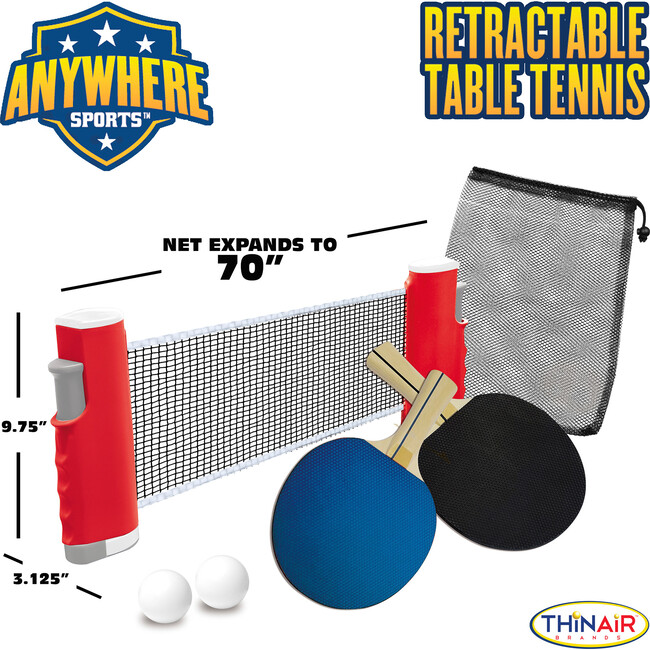 Anywhere Sports: Retractable Table Tennis - Outdoor Games - 2