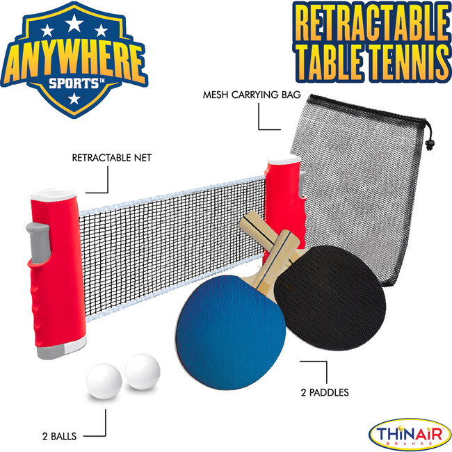 Anywhere Sports: Retractable Table Tennis - Outdoor Games - 3