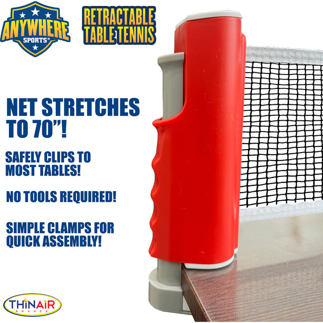 Anywhere Sports: Retractable Table Tennis - Outdoor Games - 4