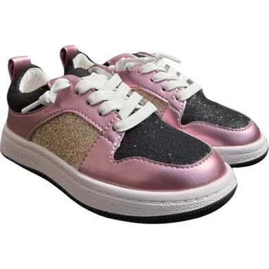 Harlow Sneaker, Black, Pink & Gold