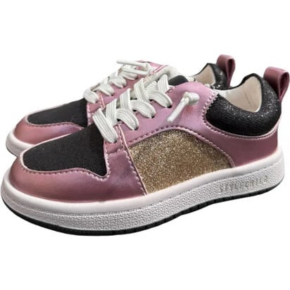Harlow Sneaker, Black, Pink & Gold