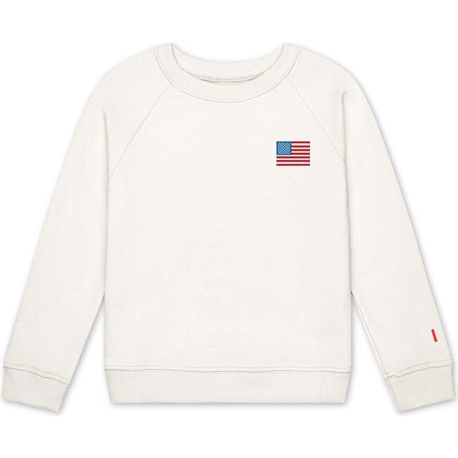 The Organic Pullover Sweatshirt, Cream American Flag