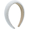 Multicolored Wide Beaded Headband, White - Headbands - 1 - thumbnail