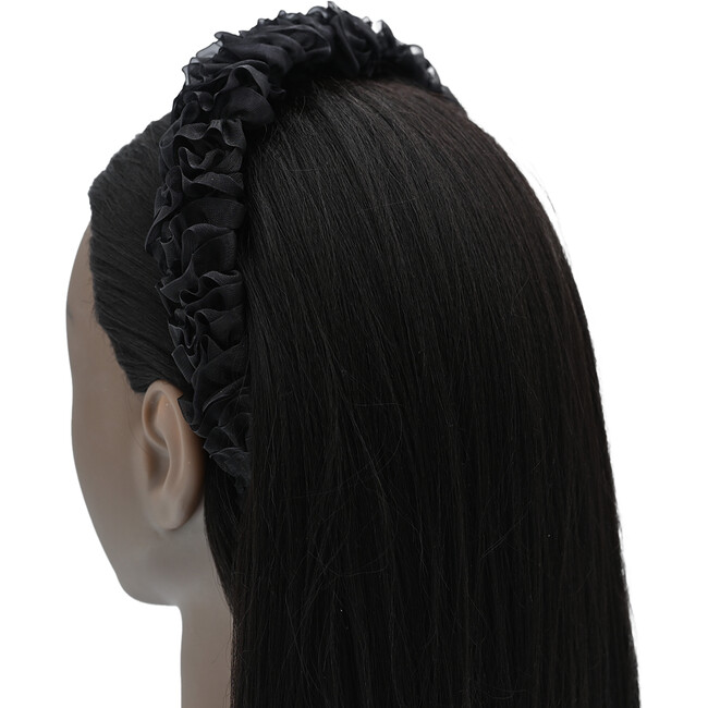 Multicolored Tulle Ruffle Headband, Black - Headbands - 2