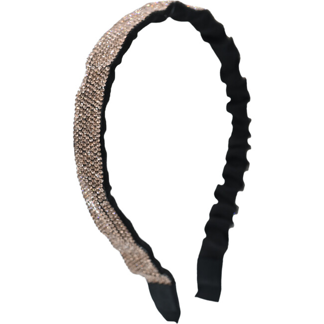 Multicolored Scrunched Rhinestone Headband, Silver