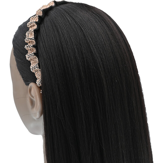 Multicolored Scrunched Rhinestone Headband, Silver - Headbands - 2