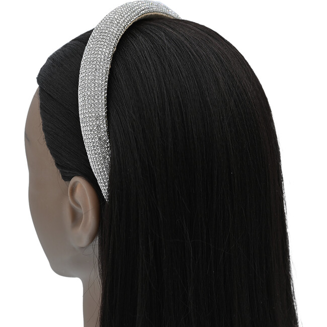 Multicolored Rhinestone Embossed Headband, Silver - Headbands - 2