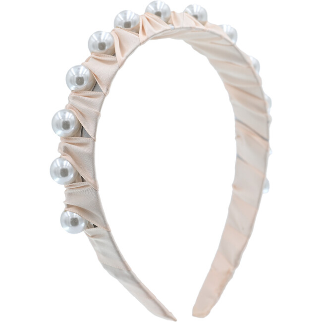Multicolored Pearl Studded Headband, Mauve
