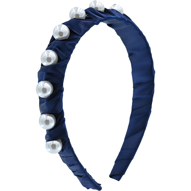 Multicolored Pearl Studded Headband, Ivory
