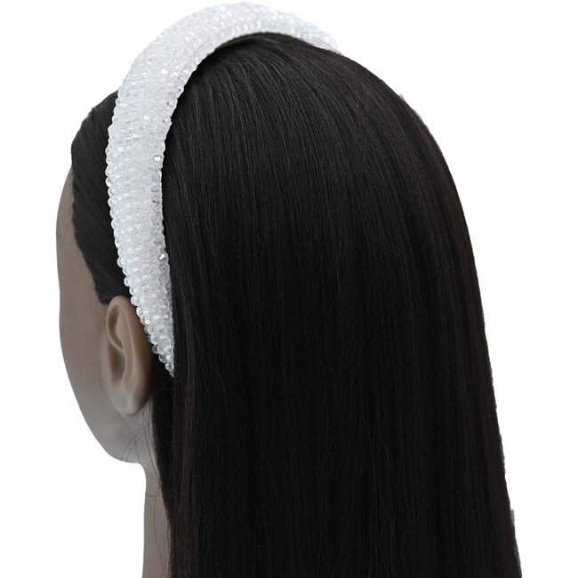 Multicolored Gemstone Lined Headband, White - Headbands - 2
